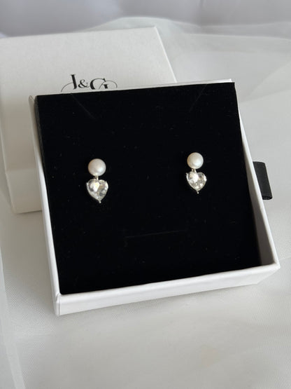 Serenity Pearl Heart Earrings