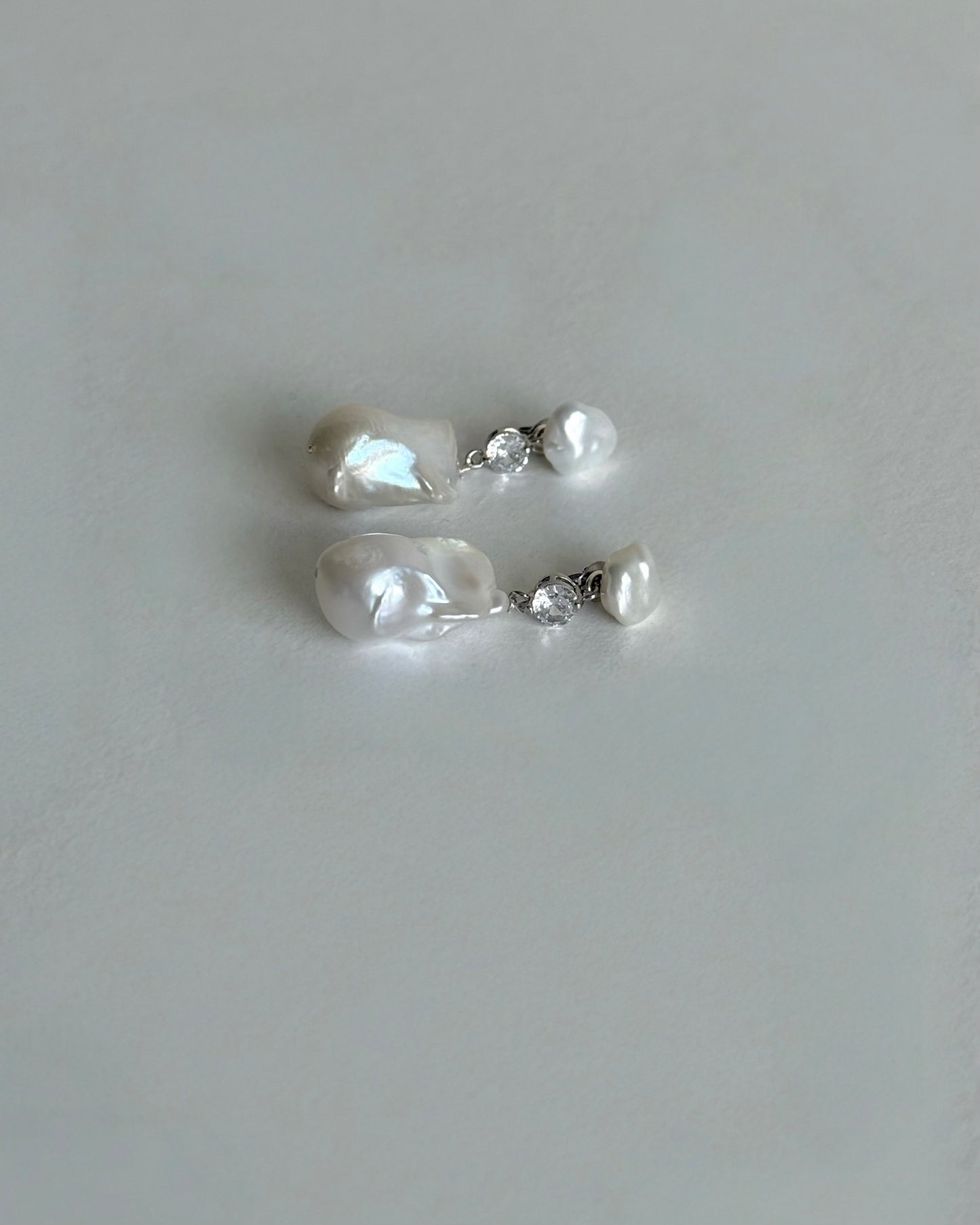 Solenne Baroque Pearl & Cubic Zirconia Detachable Earrings