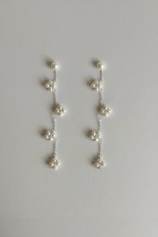 Noémie Pearl Cluster Drop Detachable Earrings
