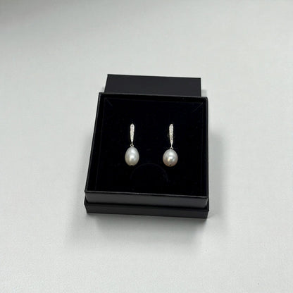 Wynter Cubic Zirconia and Pearl Drop Hook Earrings