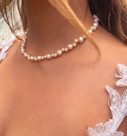 Madelyn 3D Effect Freshwater Pearl Choker