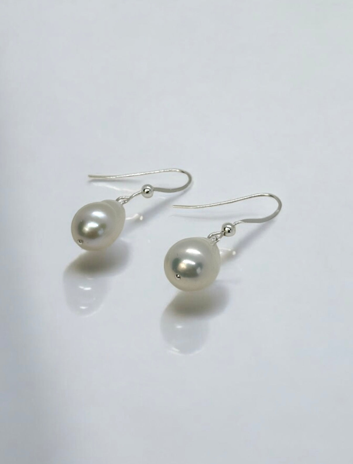 Luna Large Teardrop Pearl Hook Earrings