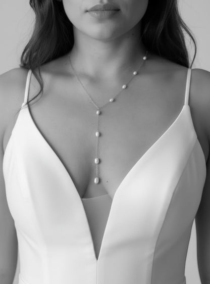 Alina Pearl Lariat Necklace
