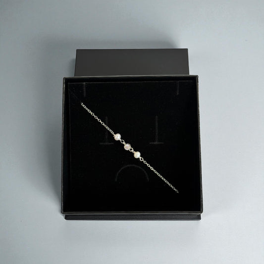 Lina Cubic Zirconia & Pearl Silver Bracelet