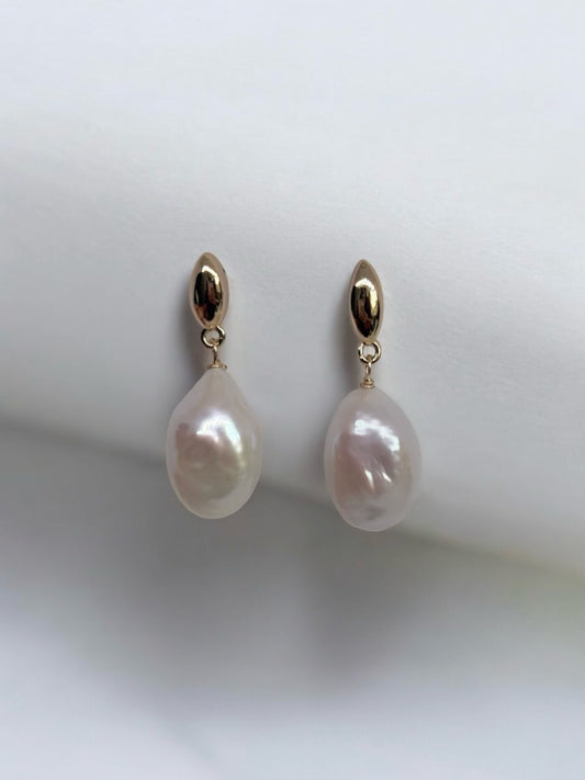 Imogen Baroque Pearl And Gold Earrings