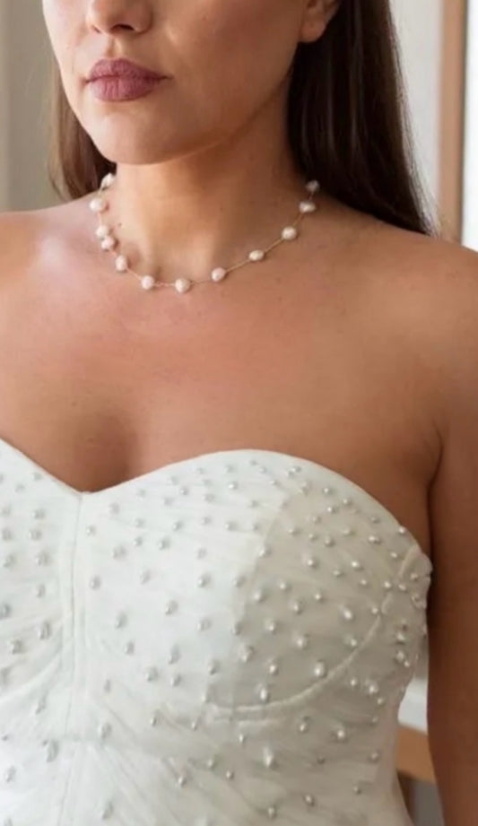 Isabella Keshi Pearl And Chain Choker