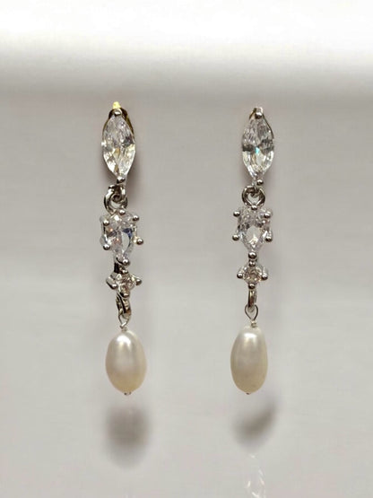 Sofia Cubic Zirconia Pearl Drop Earrings