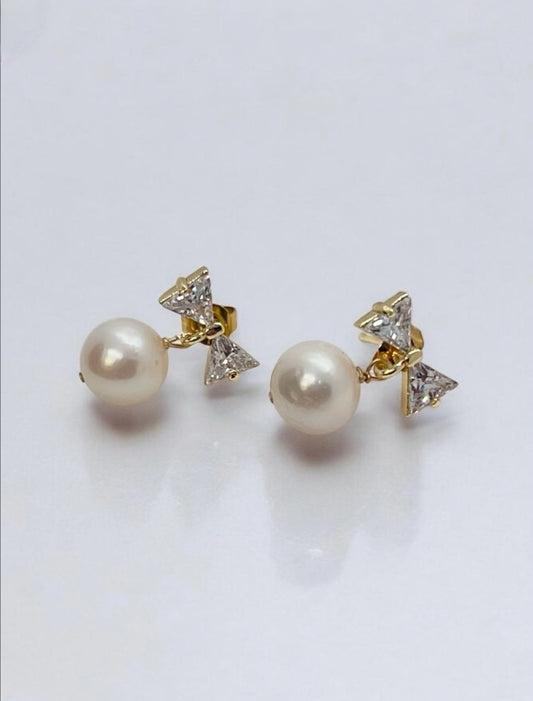 Beatrix Bow Pearl Earrings