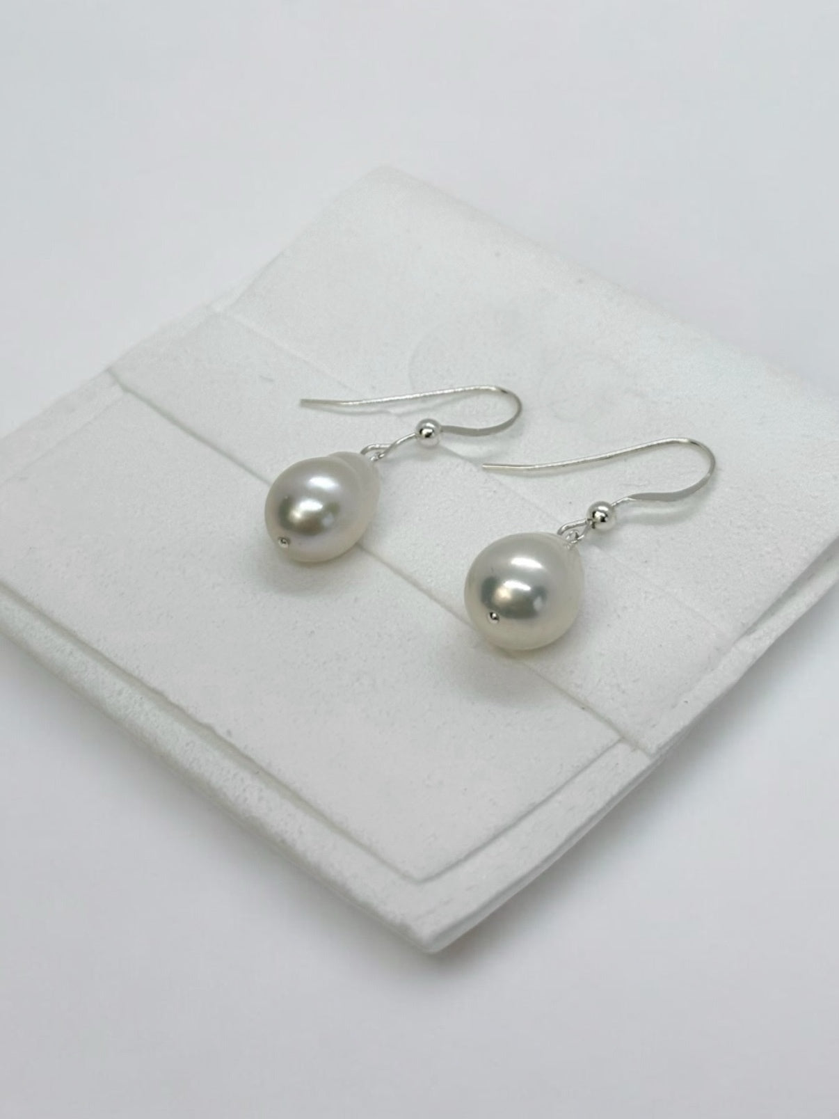 Luna Large Teardrop Pearl Hook Earrings