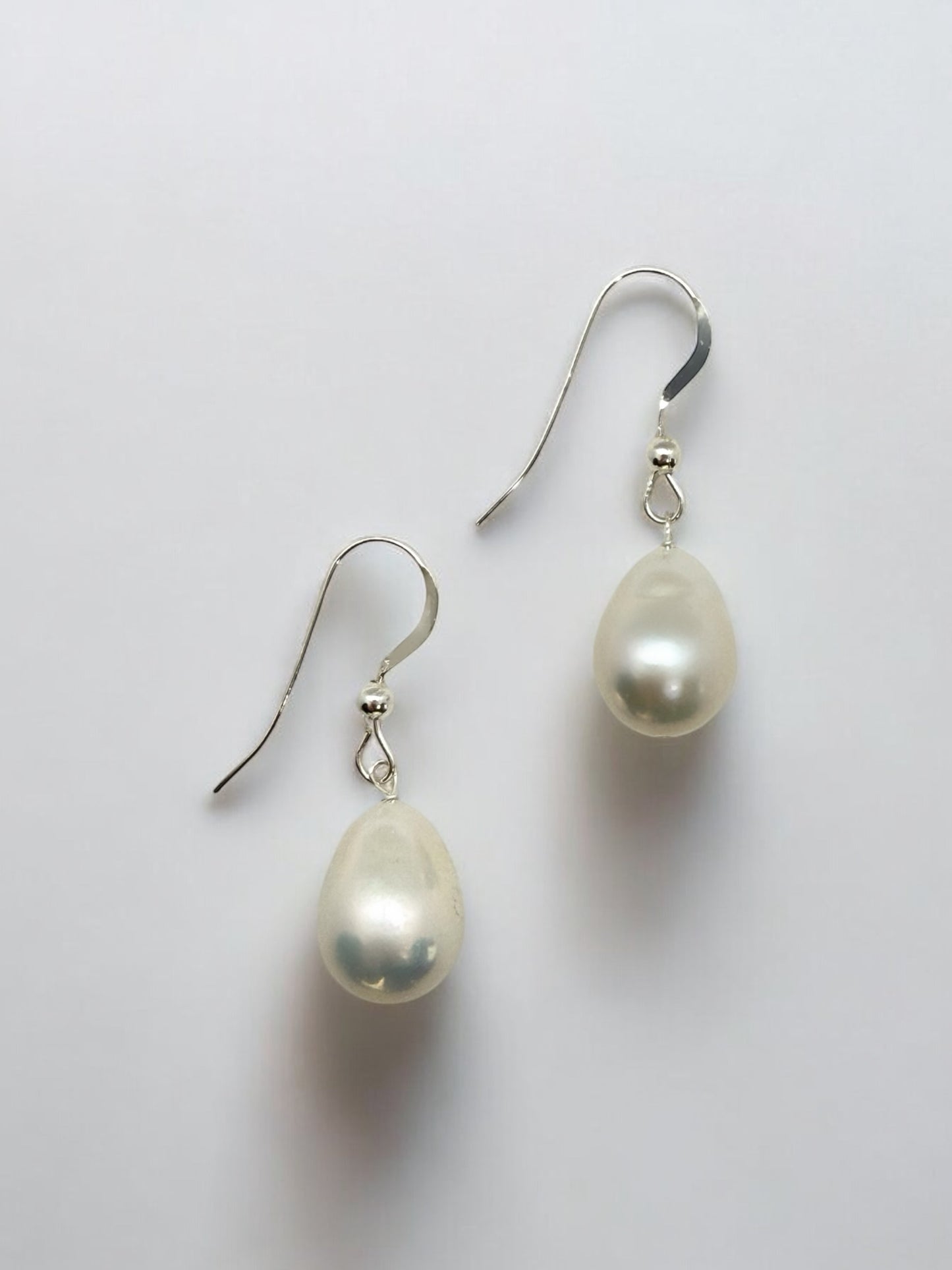 Luna Large Teardrop Pearl Hook Earrings