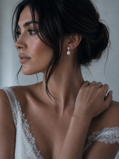 Petra Double Pearl Drop Detachable Earrings